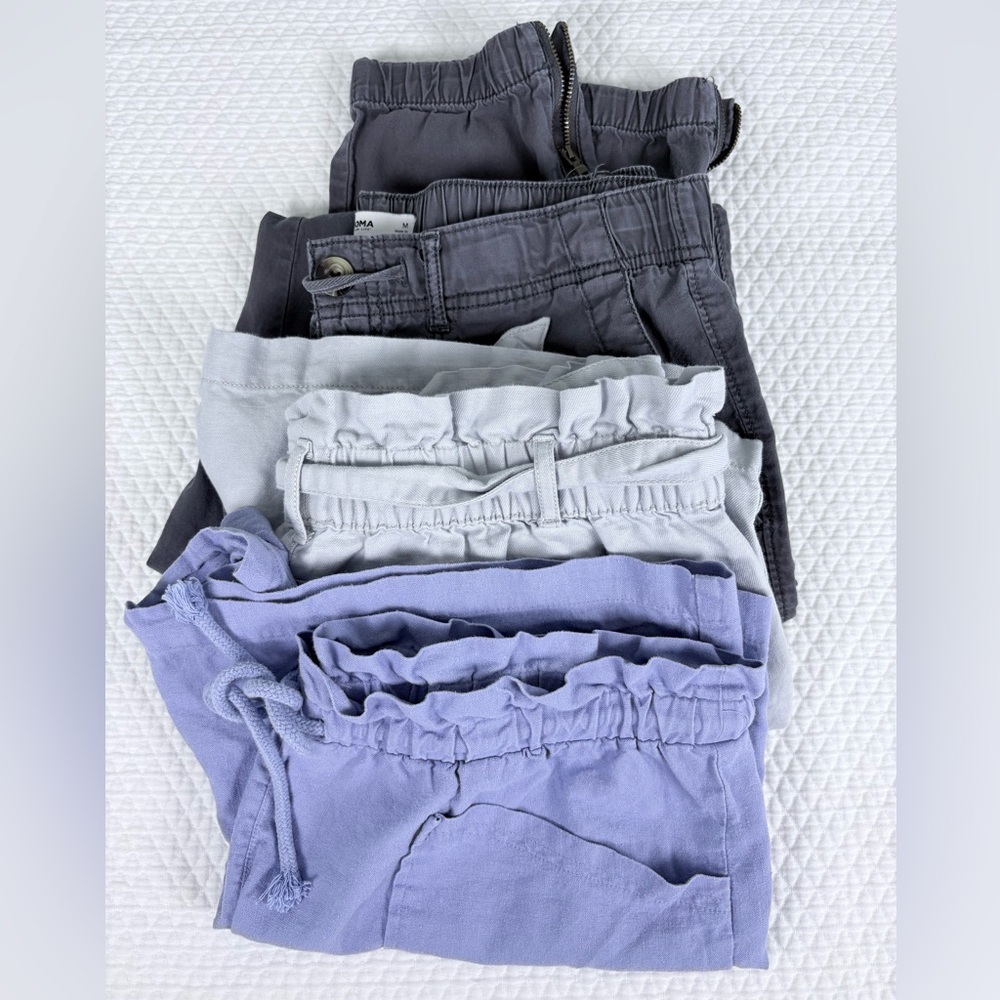 Summer Shorts + Pant Bundle, Cotton and Linen Blends, Size Medium
